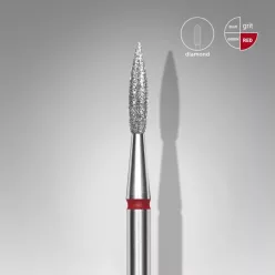   Staleks Diamond köröm csiszolófej bit pointed flame red EXPERT head diameter 2,3 mm / working part 8 mm FA11R023/8