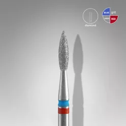   Staleks Diamond köröm csiszolófej bit DUO flame red-blue EXPERT head diameter 2,1 mm / working part 8 mm FA11RB021/8