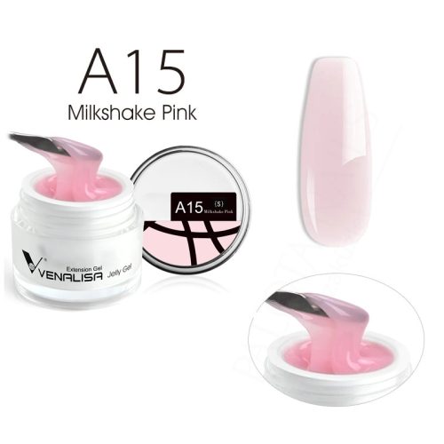 Venalisa Jelly Gel - új formula -  építőzselé - A15 Milkshake Pink