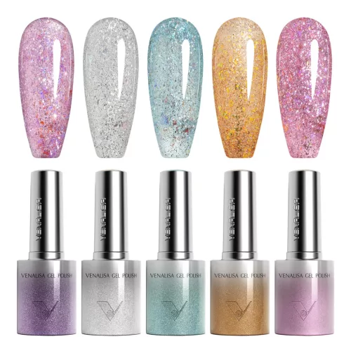 Venalisa 5 db-os UV/LED Glitter gél lakk szett - 5x10 ml - GC05
